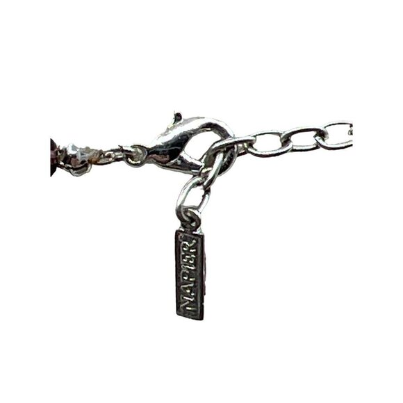 Vintage Napier Beaded Necklace & Bracelet Set With Purple & Silver Accents - Picture 5 of 12